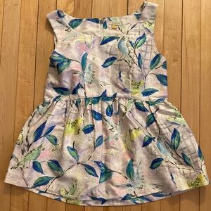 Leifsdottir Floral Bird Print Blouse in Blue and Green Size 8